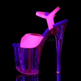 Rozsaszin 20 cm FLAMINGO-809UVT Neon Platform Szandál Magassarkú