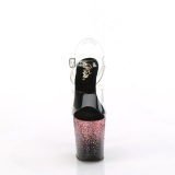 Rozsaszin 20 cm FLAMINGO csillámos platform magassarkú női