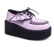 Rozsaszin 7,5 cm CREEPER-205 Platform Creepers Cipő Denevérszárnyak