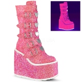 Rozsaszin Glitter 14 cm SWING-230G cyberpunk csizma platformos