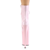 Rozsaszin Lakkbőr 23 cm INFINITY-1020 platform pleaser bokacsizma