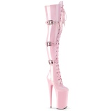 Rozsaszin Lakkbőr 25,5 cm BEYOND-3028 platform pleaser combcsizma