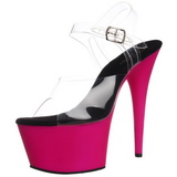 Rozsaszin Neon 18 cm ADORE-708UV Magassarkú Platform