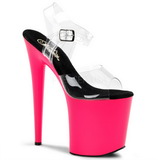 Rozsaszin Neon 20 cm Pleaser FLAMINGO-808UV Magassarkú Platform