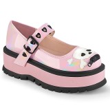 Rozsaszin Vegan 5 cm DemoniaCult SLACKER-27 platform mary jane körömcipők