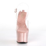 Rozsaszin Átlátszó 18 cm SKY-308 Magassarkú Platform