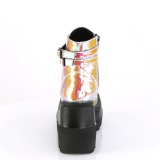 Rozsaszin csillámos 11,5 cm SHAKER-52 Gótikus Bokacsizma Éktalpú Platform