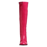 Rózsaszín csizmák lakkbőr GOGO-300 női csizma magassarkű a férfi