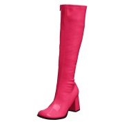 Rózsaszín csizmák lakkbőr GOGO-300 női csizma magassarkű a férfi