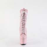 Rozsaszin glitter 18 cm ADORE-1040GR platformos magassarkú bokacsizma