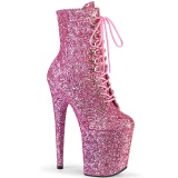 Rozsaszin glitter 20 cm FLAMINGO-1020GWR rúdtánc cipő - platform bokacsizma