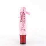 Rozsaszin glitter 20 cm FLAMINGO-1020HG rúdtánc cipő - platform bokacsizma