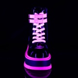 Rozsaszin neon 11,5 cm SHAKER-52 cyberpunk bokacsizma platformos