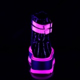 Rozsaszin neon 11,5 cm SHAKER-52 cyberpunk bokacsizma platformos