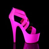 Rozsaszin neon 18 cm Pleaser ADORE-769UV rúdtánc magassarkú cipő