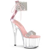 Rozsaszin strass 18 cm ADORE-727RS pleaser magassarkú boka mandzsetta