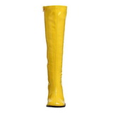 Sárga csizmák lakkbőr GOGO-300 női csizma magassarkű a férfi