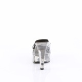 Szürke 13 cm MARTINI-501 papucs magassarkú csillámos