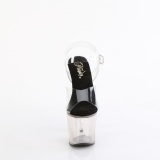 Szürke 18 cm LOVESICK-708T Akril platform magassarkú női