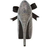 Szürke Strasszköves 14,5 cm Burlesque TEEZE-04R Platform Körömcipők