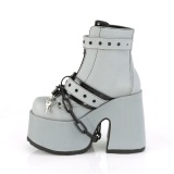 Szürke Vegan 13 cm CAMEL-205 demoniacult bokacsizma platform