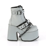 Szürke Vegan 13 cm CAMEL-205 demoniacult bokacsizma platform