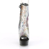 Szürke csillámos 15 cm DELIGHT-1018SP rúdtánc bokacsizma platform