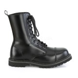 Valódi bőr RIOT-10 demoniacult acél lábbeli punk bokacsizma - unisex bakancsok