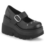 Vegan 11,5 cm SHAKER-23 alternatív cipők platformos fekete