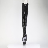 Vegan 18 cm SPECTATOR-3030 magassarkú combcsizma nyitott orrú fűzővel fekete
