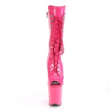 Vegan 20 cm FLAMINGO-1051 rúdtánc platform nyitott orrú csizma pink