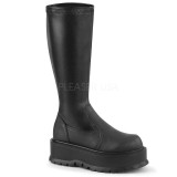 Vegan 5 cm SLACKER-200 DemoniaCult Csizma Platform Fekete