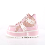 Vegan 5 cm SLACKER-50 alternatív glitter cipők platformos rózsaszín