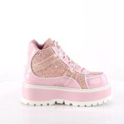 Vegan 5 cm SLACKER-50 alternatív glitter cipők platformos rózsaszín