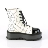 Vegan Fehér 5 cm SLACKER-88 Demonia Bokacsizma Platform