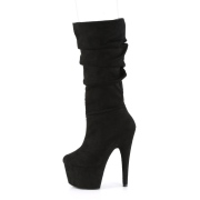 Vegan Szarvasbőr 18 cm ADORE-1061 rúdtánc platform csizma fekete