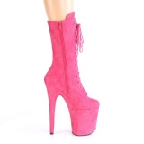 Vegan Szarvasbőr 20 cm FLAMINGO-1050FS rúdtánc platform csizma pink