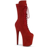 Vegan Szarvasbőr 20 cm FLAMINGO-1050FS rúdtánc platform csizma piros