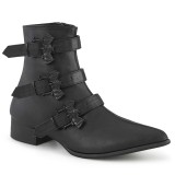 Vegan WARLOCK-50-B demonia bokacsizma - férfi winklepicker bokacsizma 3 csat