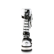 Vegan fehér 5 cm SLACKER-260 cyberpunk csizma platformos