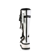Vegan fehér 5 cm SLACKER-260 cyberpunk csizma platformos