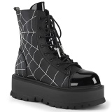 Vegan fekete 5 cm SLACKER-88 Demonia Bokacsizma Platform