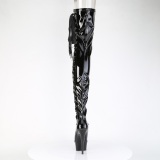 Vinil crotch 15 cm DELIGHT-4050 Fekete magassarkú combcsizma