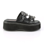 Vinyl mules 5 cm DemoniaCult EMILY-100 gothic papucs platform denevérszárnyak