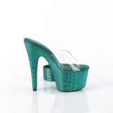 Zöld 18 cm 712RS pleaser magassarkú boka mandzsetta strass platform