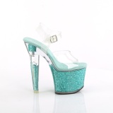 Zöld 18 cm LOVESICK-708SG csillámos platform szandal női