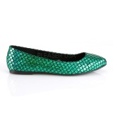Zöld MERMAID-21 Balerina lapos sarkú női cipők