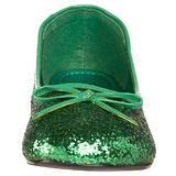 Zöld STAR-16G Csillámos Lapos Balerina Cipők Női