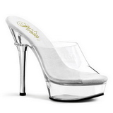 Átlátszó 14 cm Pleaser ALLURE-601 Platform Papucs