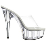 Átlátszó 15,5 cm Pleaser DELIGHT-601 Platform Papucs